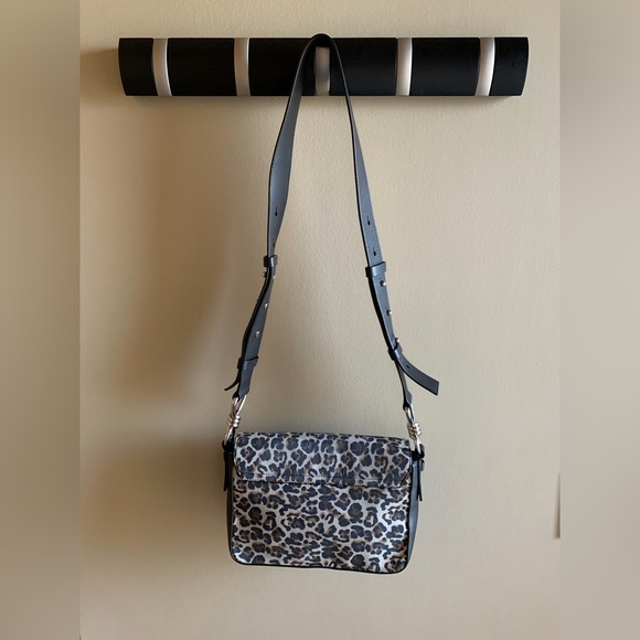 ALLSAINTS Lepi Medium Leopard Print Suede and Crossbody Bag - Picture 3 of 6